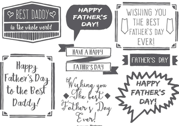 Cute Messy Hand Drawn Style Father Day Labels - Kostenloses vector #368557